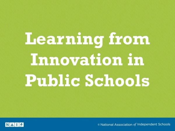 Learning from Innovation in Public Schools