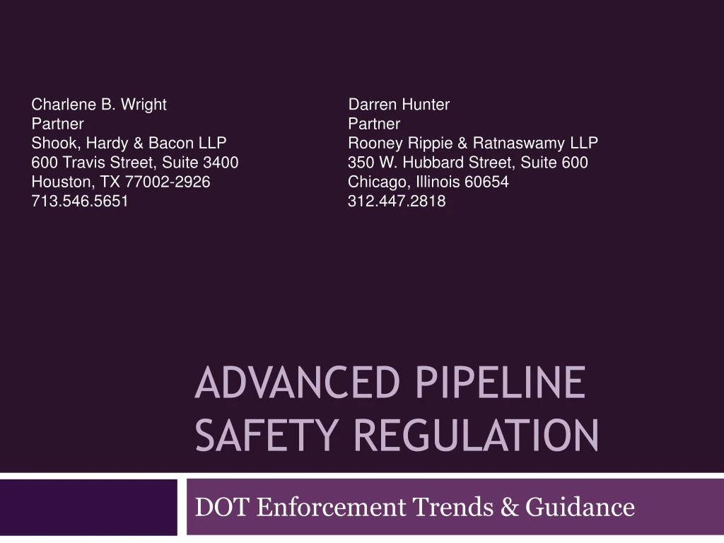 advanced pipeline safety regulation