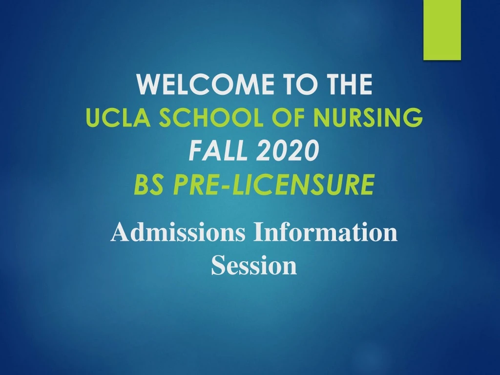 admissions information session