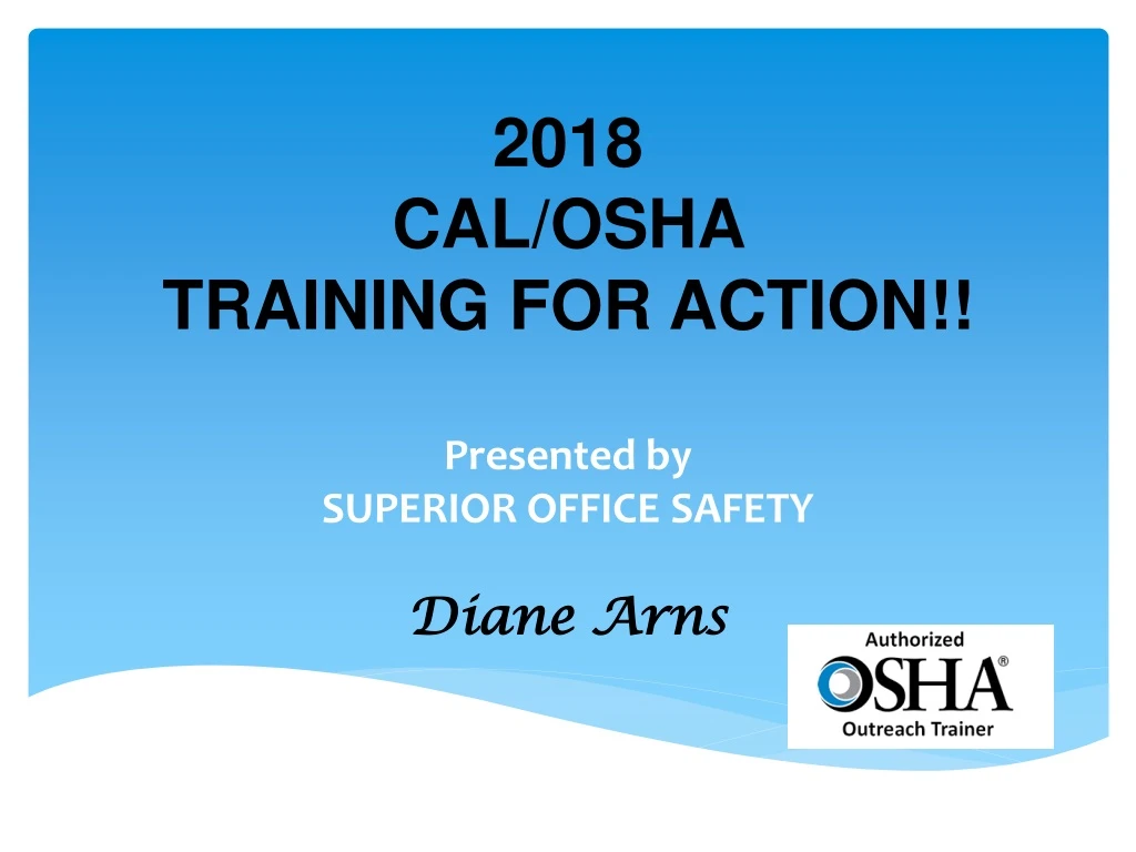 2018 cal osha training for action