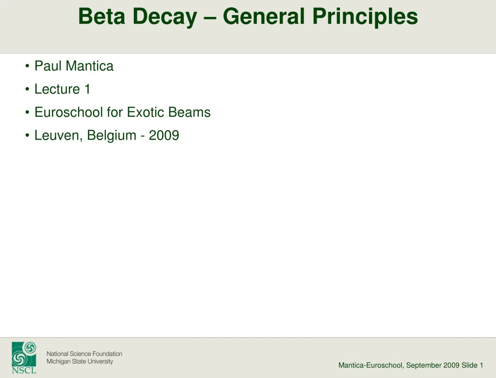 beta decay general principles