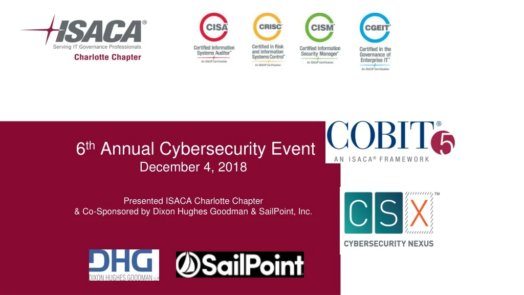 6 th annual cybersecurity event december 4 2018