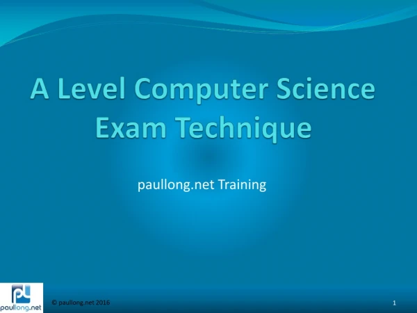 A Level Computer Science Exam Technique