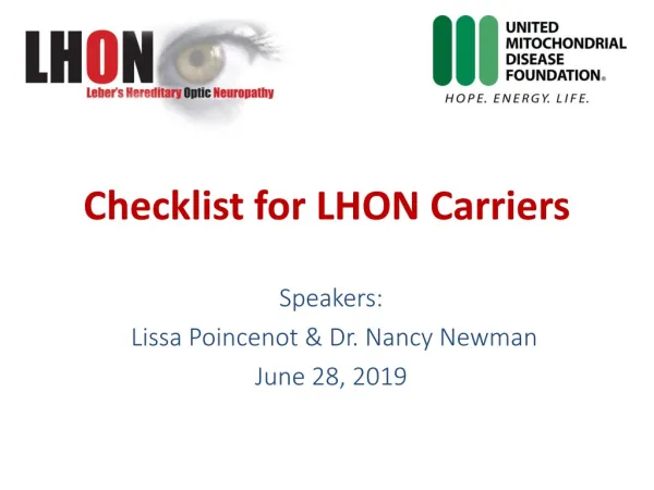 Checklist for LHON Carriers