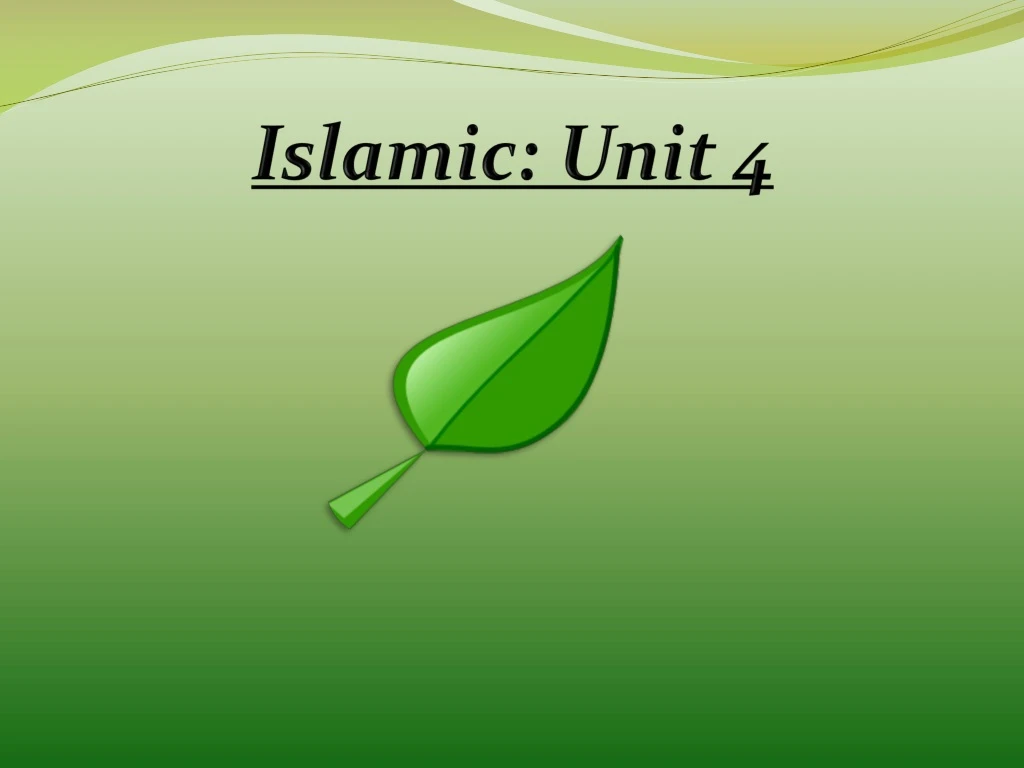 islamic unit 4