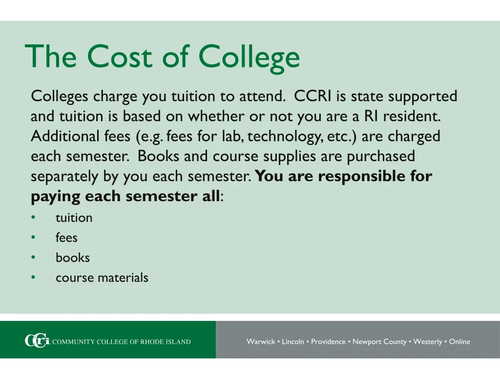 the cost of college