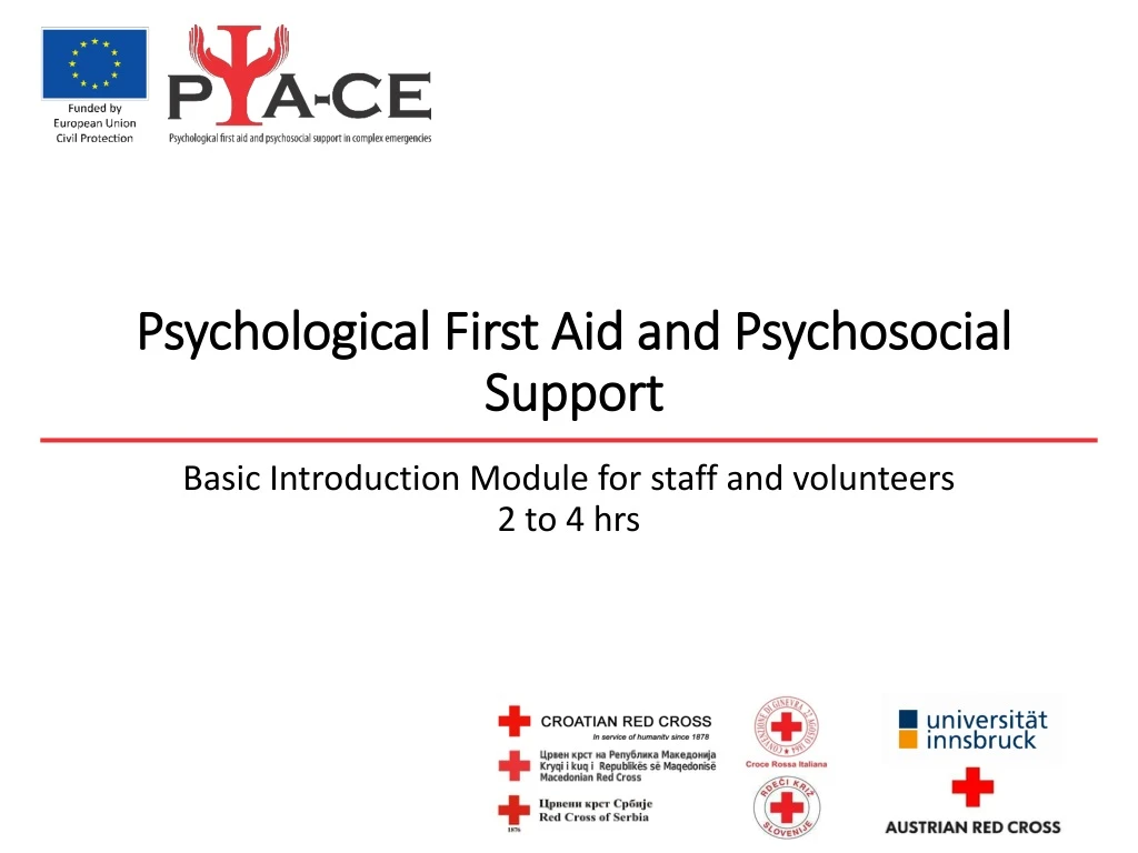 psychological first aid and psychosocial support