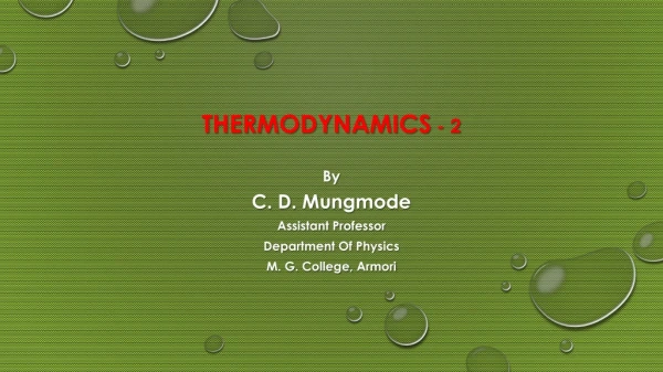 Thermodynamics - 2