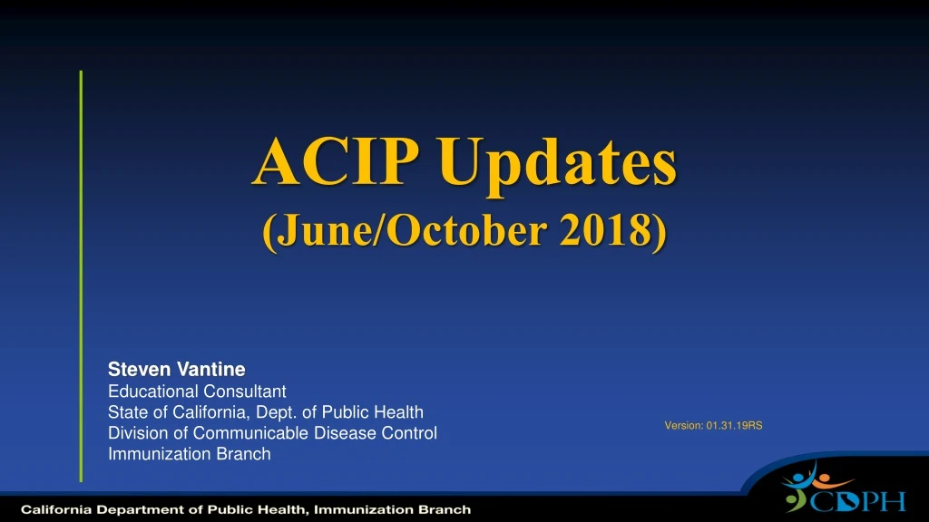 acip updates june october 2018