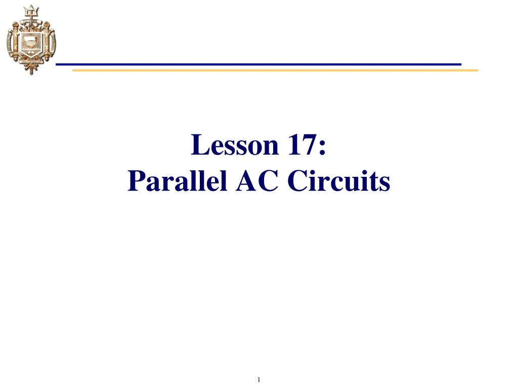 lesson 17 parallel ac circuits