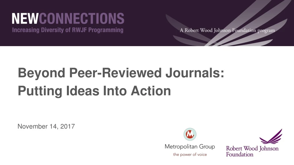 beyond peer reviewed journals putting ideas into