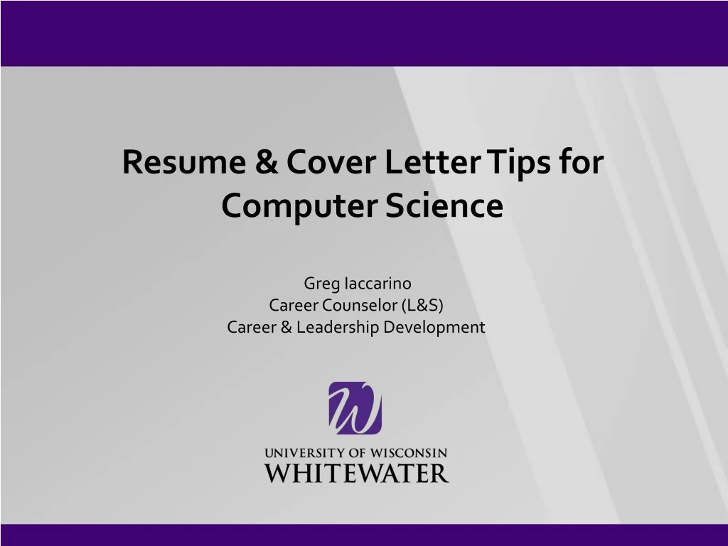 resume cover letter tips for computer science