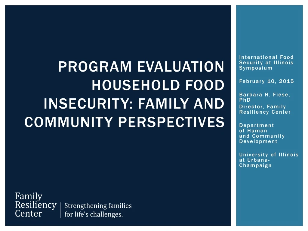 program evaluation household food insecurity family and community perspectives