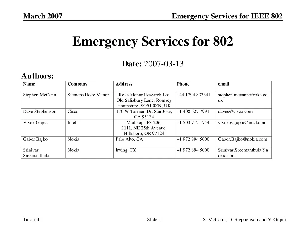 emergency services for 802