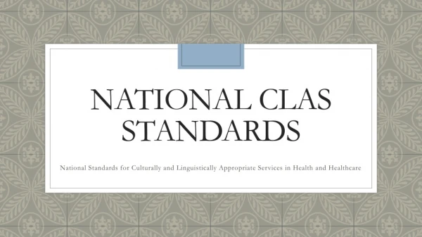 National clas standards