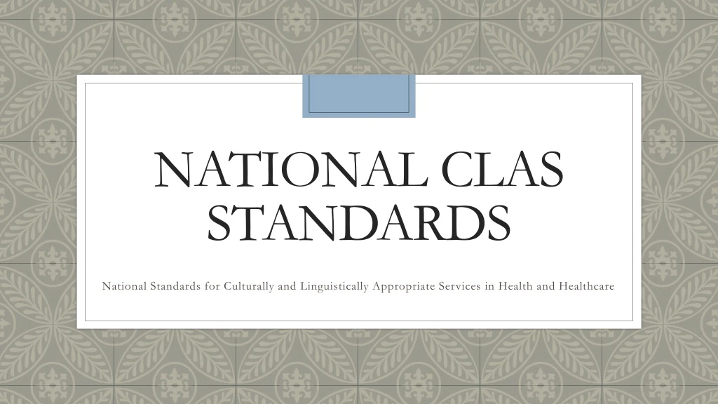 national clas standards