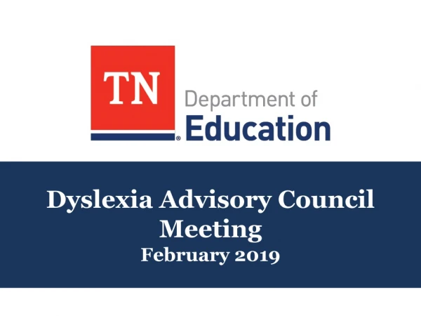 Dyslexia Advisory Council Meeting February 2019