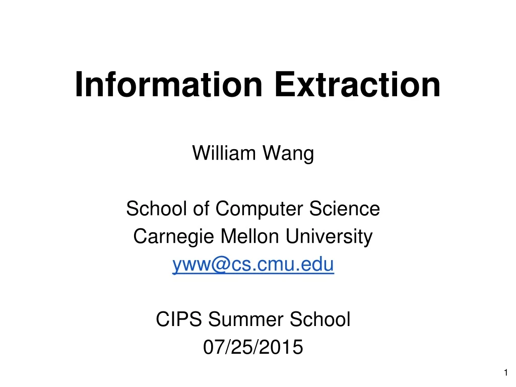 information extraction