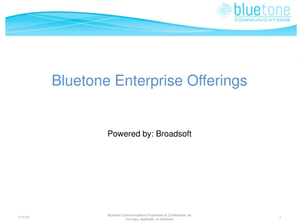 Bluetone Enterprise Offerings