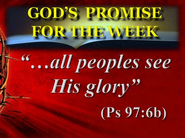 God’s Promise for the week