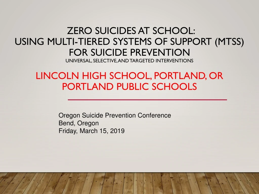 zero suicides at school using multi tiered