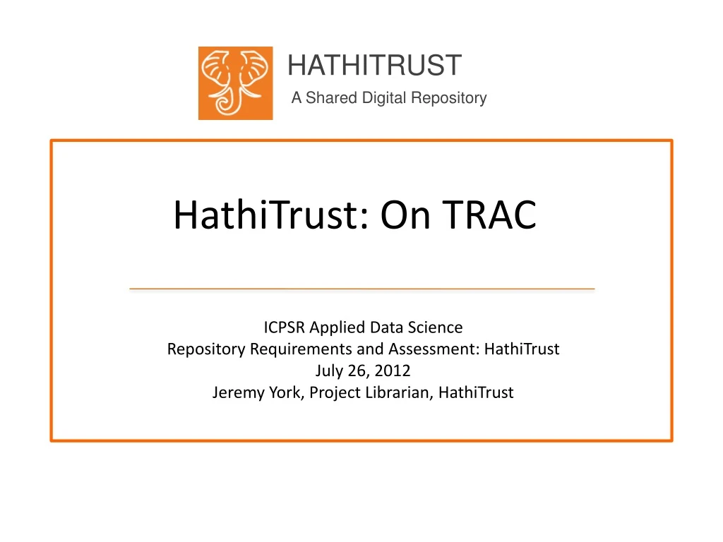 hathitrust on trac