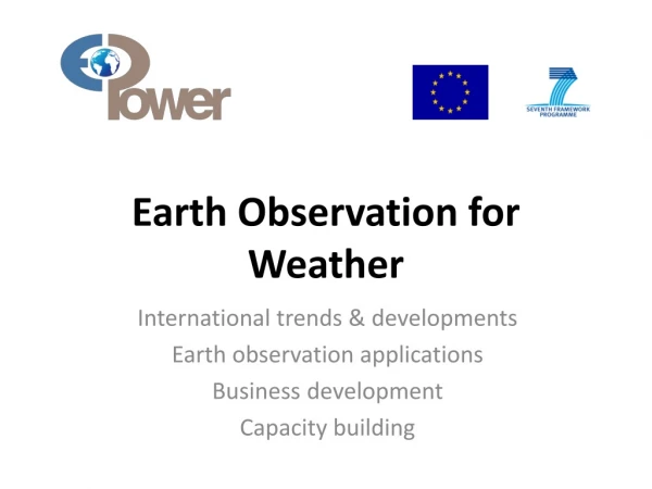 Earth Observation for Weather
