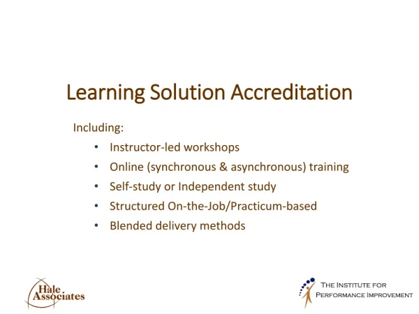 Learning Solution Accreditation