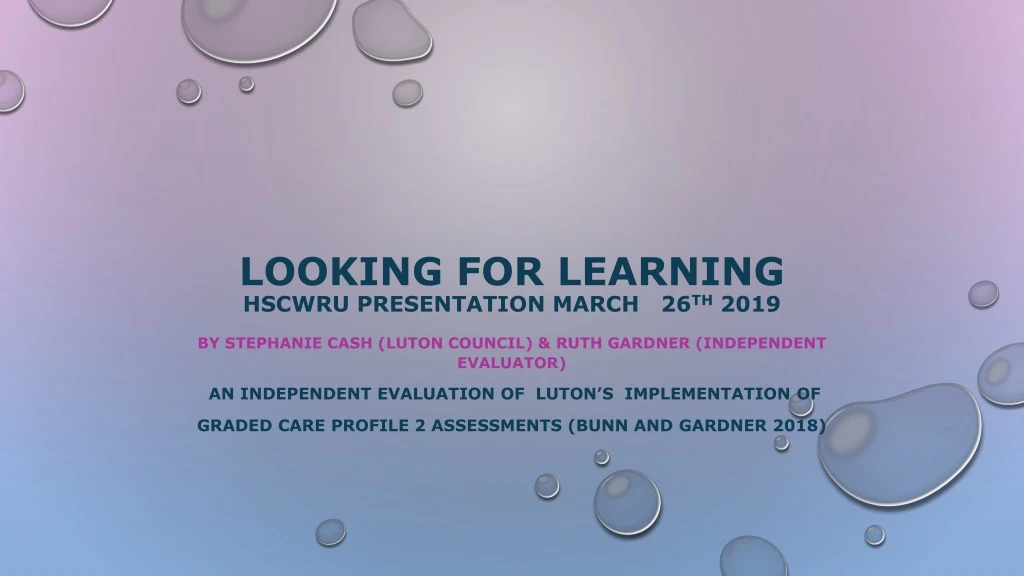 looking for learning hscwru presentation march 26 th 2019