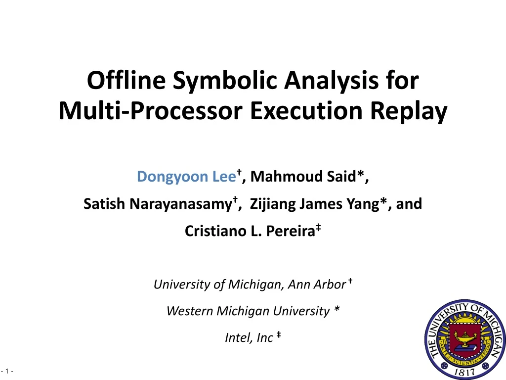 offline symbolic analysis for multi processor