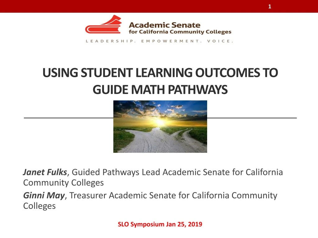 using student learning outcomes to guide math pathways