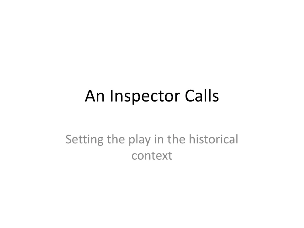 an inspector calls