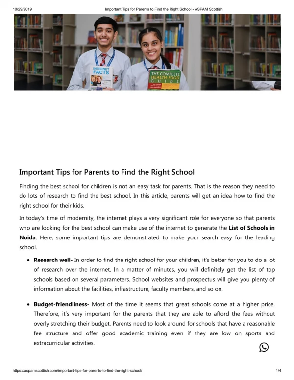 Important Tips for Parents to Find the Right School
