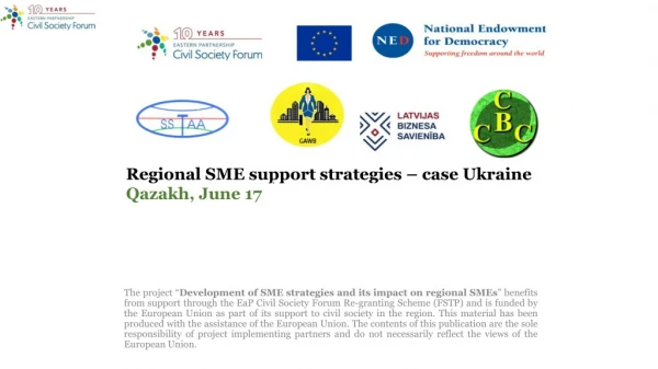 Regional SME support strategies – case Ukraine Qazakh, June 17