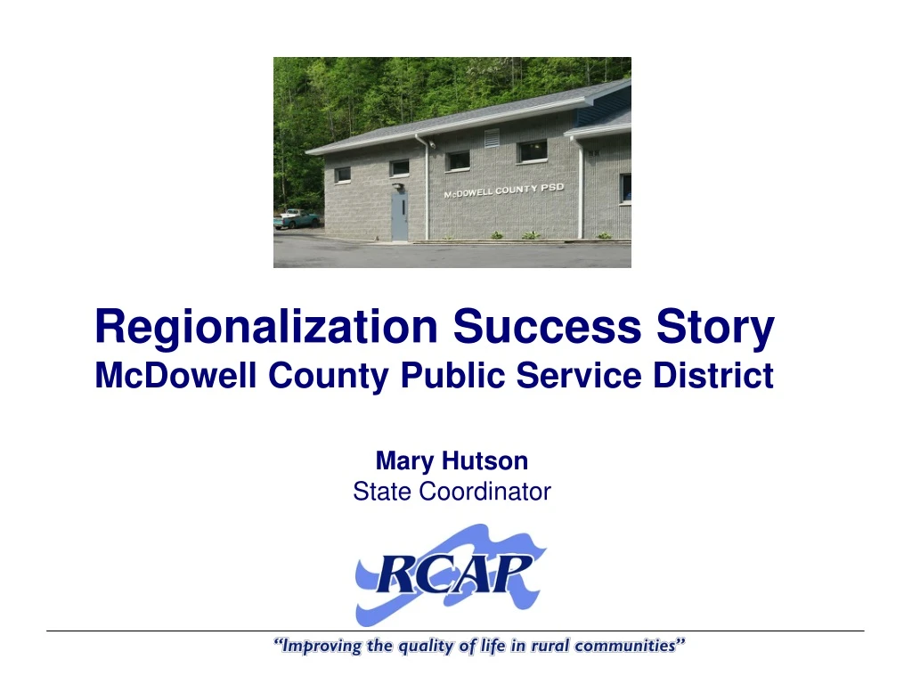 regionalization success story mcdowell county public service district