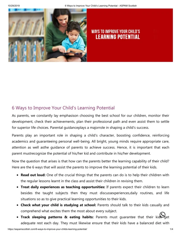 6 Ways to Improve Your Child’s Learning Potential