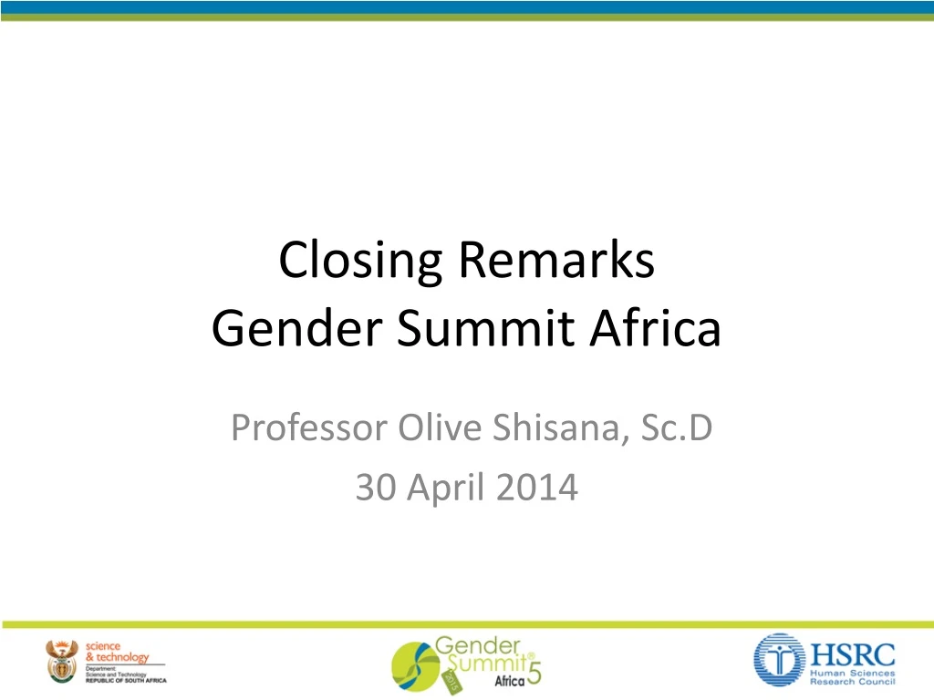 closing remarks gender summit africa