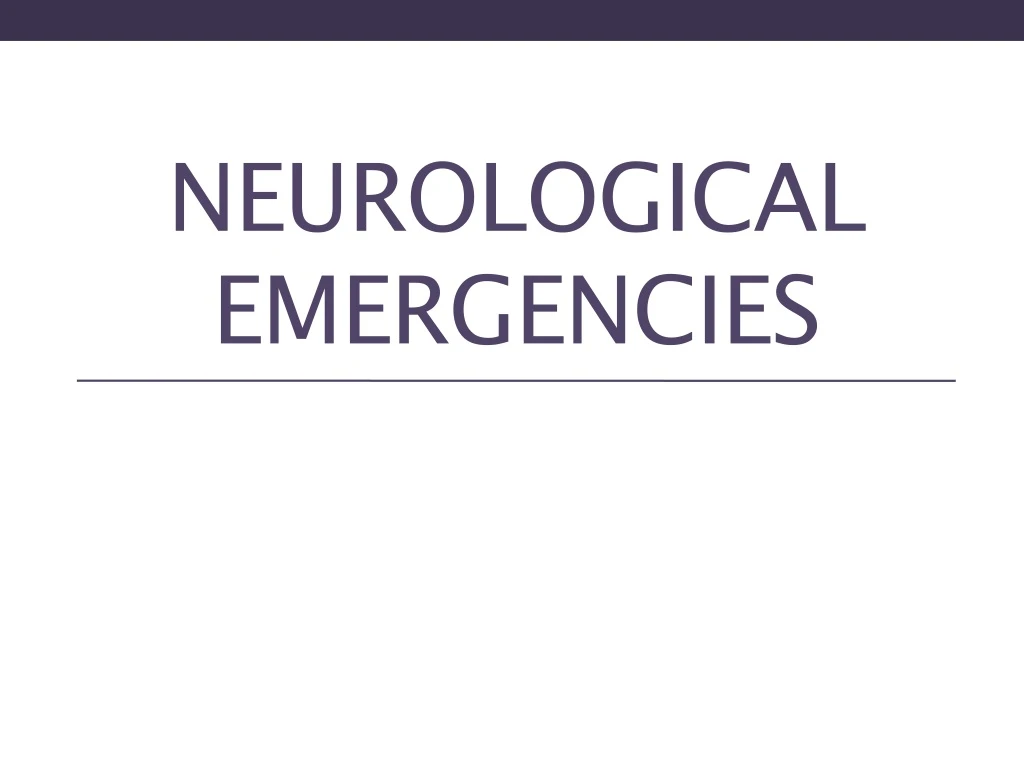 neurological emergencies