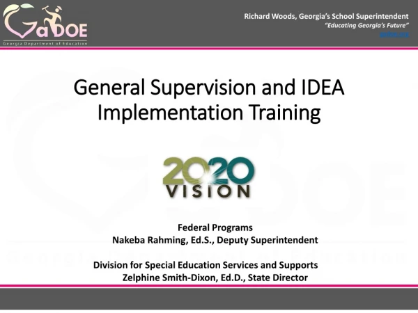 General Supervision and IDEA Implementation Training