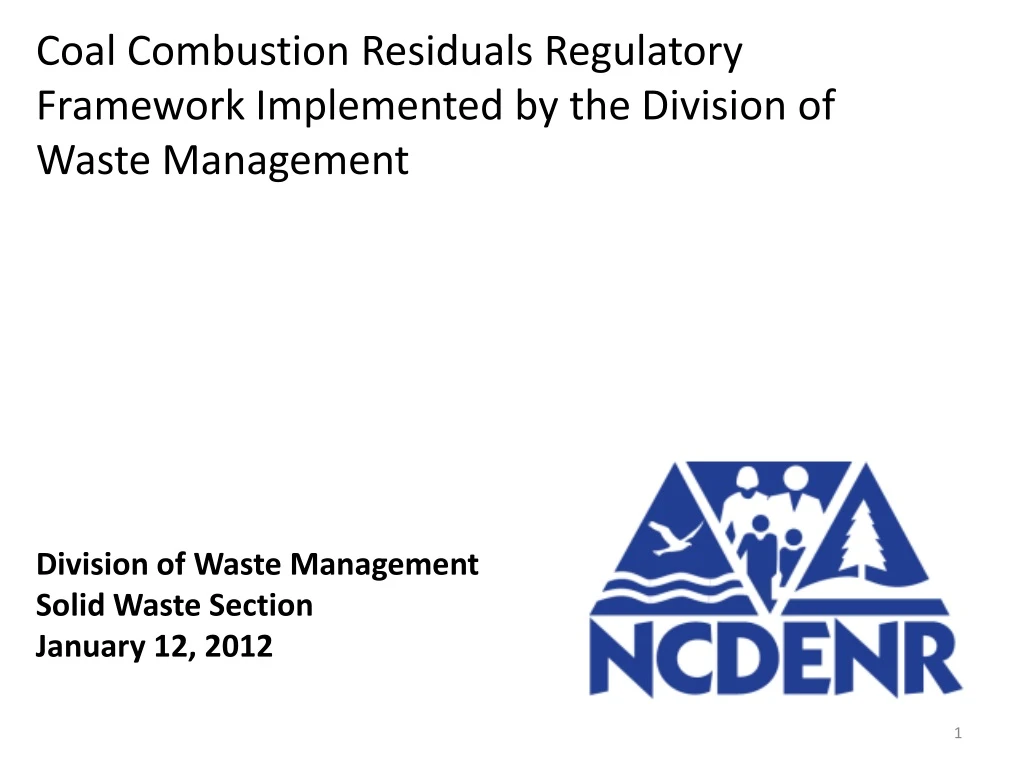 coal combustion residuals regulatory framework