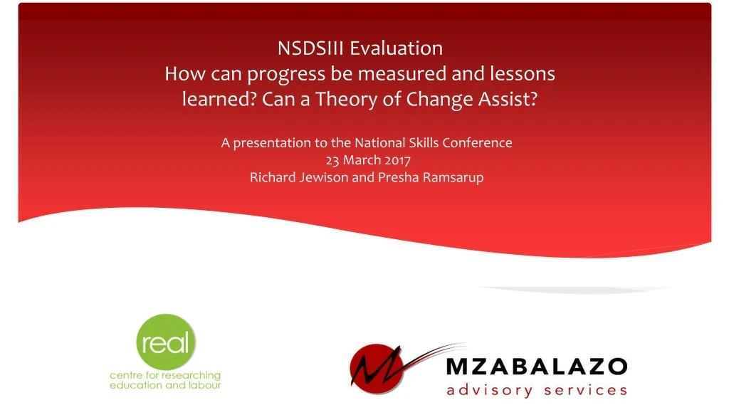 nsdsiii evaluation how can progress be measured and lessons learned can a theory of change assist