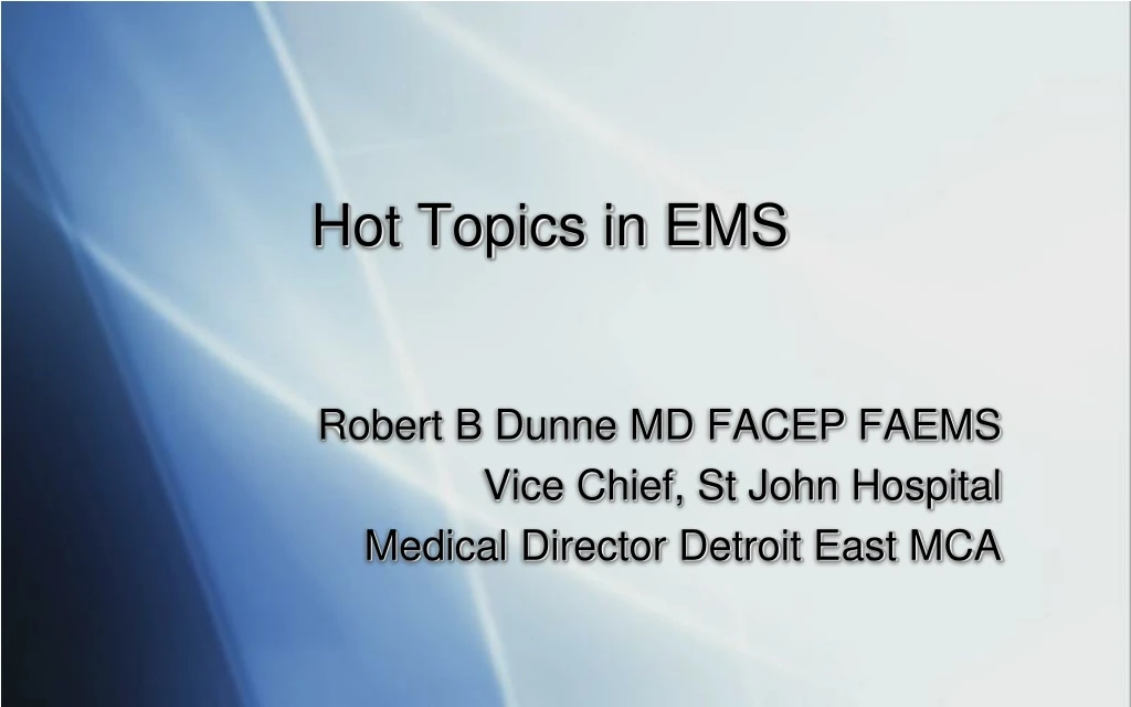 hot topics in ems