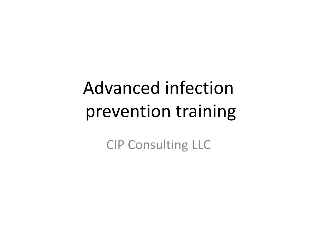 advanced infection prevention training