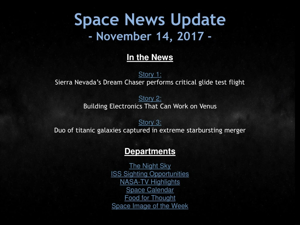 space news update november 14 2017