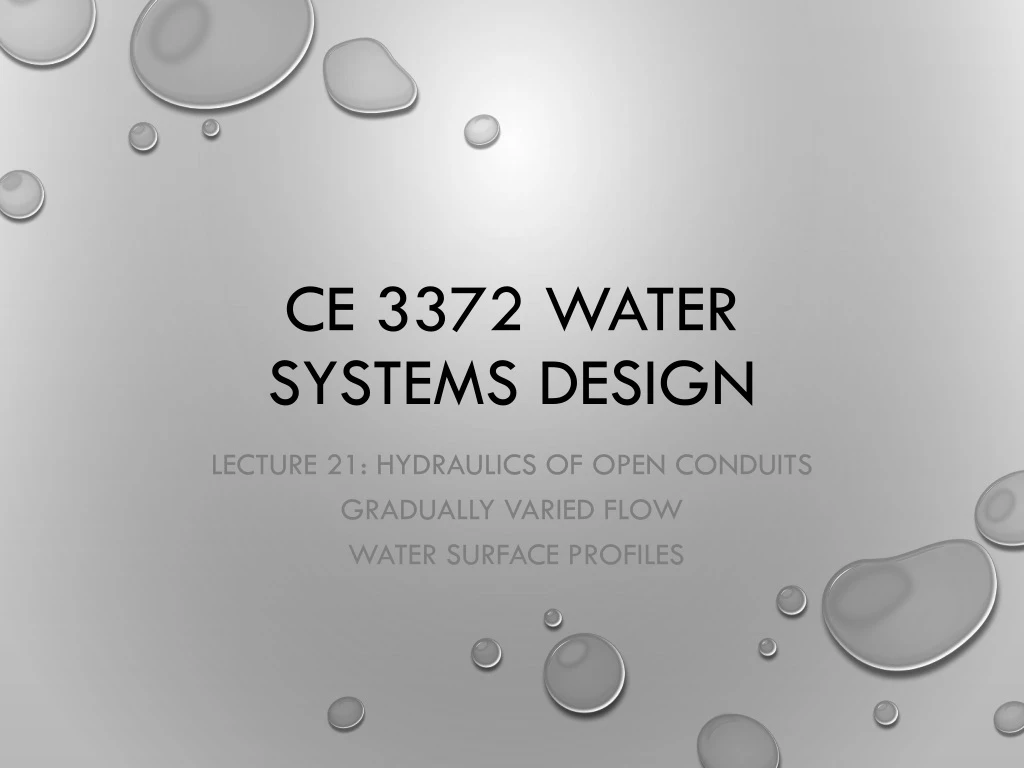 ce 3372 water systems design