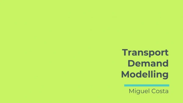 Transport Demand Modelling