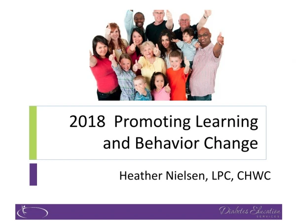 2018 Promoting Learning and Behavior Change