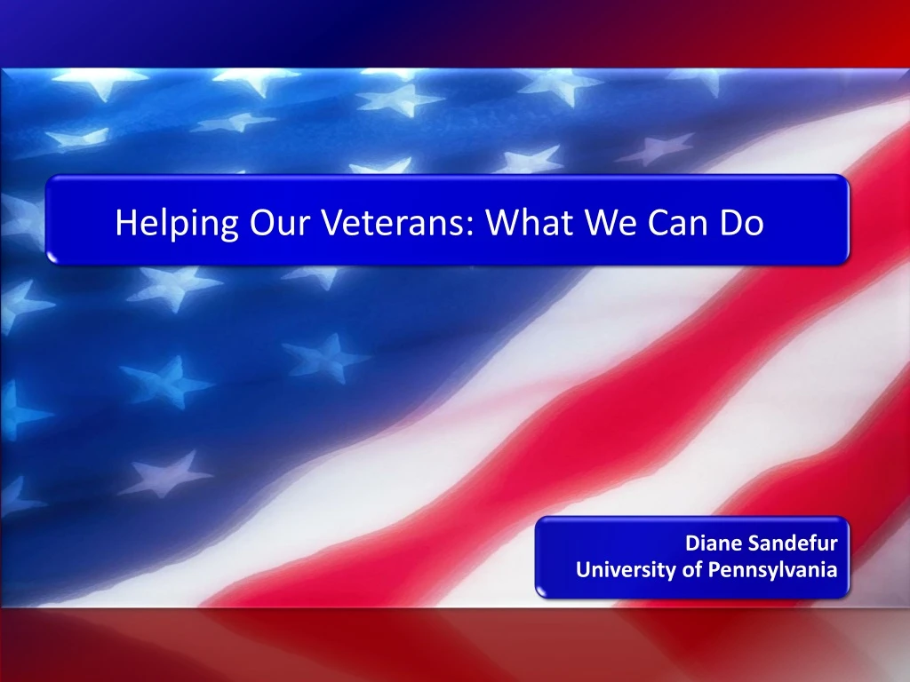 helping our veterans what we can do