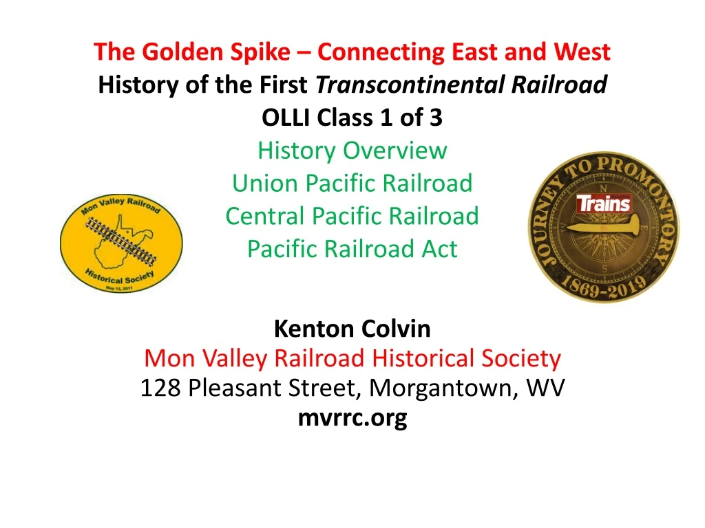 kenton colvin mon valley railroad historical society 128 pleasant street morgantown wv mvrrc org