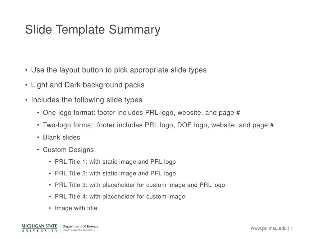 slide template summary